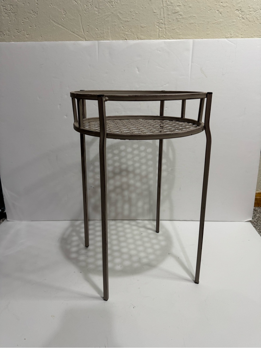 Boho Gray Metal Plant Stand | Tiered Garden Display